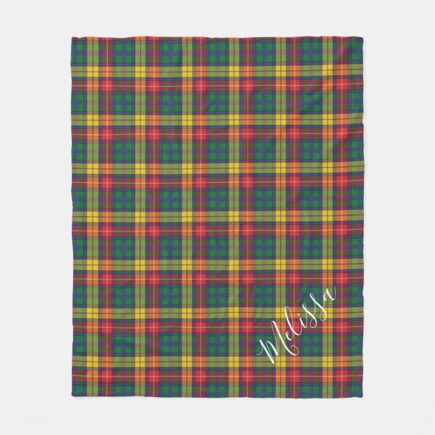 Clan Buchanan Scottish Tartan Plush Blanket 
